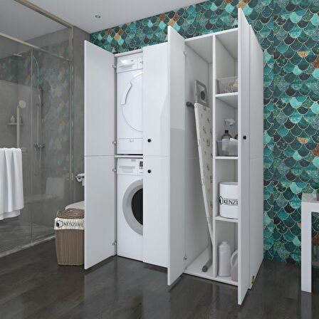 Kenzlife çamaşır-kurutma makinesi dolabı kapaklı yaromira byz 180*120*60 banyo arkalıksız