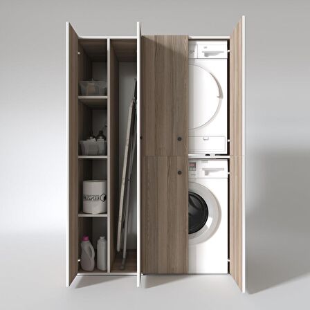 Kenzlife çamaşır-kurutma makinesi dolabı kapaklı yaromira crd 180*120*60 banyo arkalıksız