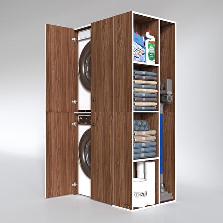 Kenzlife çamaşır-kurutma makinesi dolabı kapaklı foka cvz 180*090*60 banyo arkalıksız