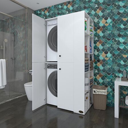 Kenzlife çamaşır-kurutma makinesi dolabı kapaklı fedyenka byz 180*090*60 banyo arkalıksız
