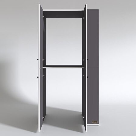 Kenzlife çamaşır-kurutma makinesi dolabı kapaklı fedyenka gri 180*090*60 banyo arkalıksız