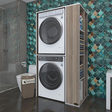 Kenzlife çamaşır-kurutma makinesi dolabı demyan crd 180*090*60 banyo kapaksız arkalıksız