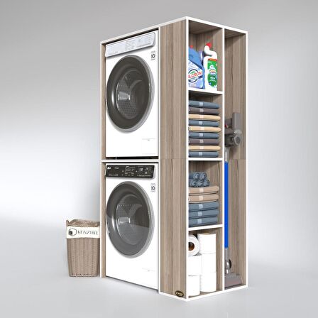 Kenzlife çamaşır-kurutma makinesi dolabı demyan crd 180*090*60 banyo kapaksız arkalıksız