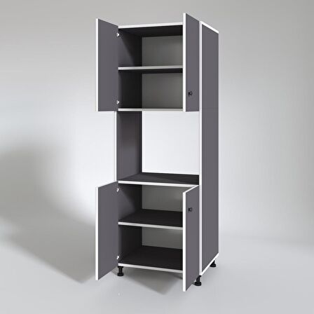 Kenzlife fırın dolabı cahide gri 180*65*50 mutfak XLARGE ayaklı banyo kiler ofis