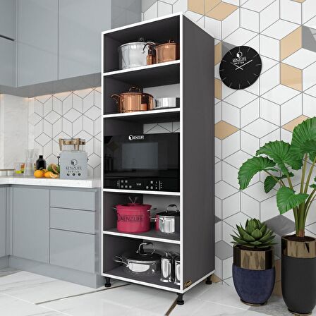 Kenzlife fırın dolabı müzeyyen gri 180*65*50 mutfak XLARGE ayaklı banyo kiler ofis