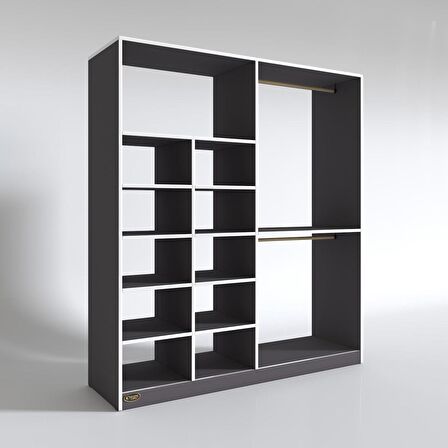 Kenzlife giysi dolabı fikret 180*180*45 gri gardırop