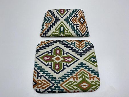 Knsz minder seti 1 li mazlum kilim desen oturma ve sırt tel sandalyesi minderi bir arada