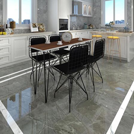Knsz masa sandalye takımı hem75mazlum cvzsyh 140*040 sm 4 sandalye syhsyh sırt minderli