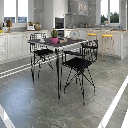 Knsz masa sandalye takımı hem75mazlum grisyh 070*070 klç 2 sandalye syhsyh kolçaklı
