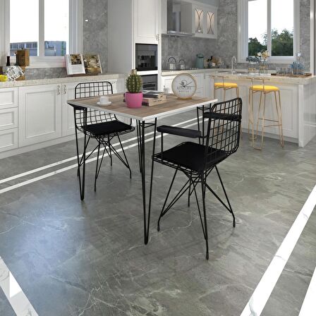 Knsz masa sandalye takımı hem75mazlum crdsyh 060*060 klç 2 sandalye syhsyh kolçaklı
