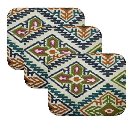 Knsz oturma minderi 3 lü mazlum kilim desen tel sandalyesi oturma yeri için