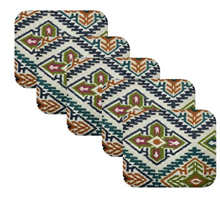 Knsz oturma minderi 5 li mazlum kilim desen tel sandalyesi oturma yeri için