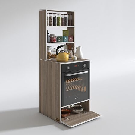 Kenzlife ankastre fırın dolabı bengisu crd 165*60*56 mutfak kapaklı