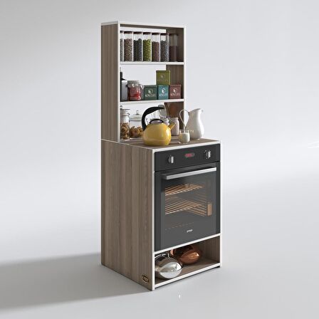 Kenzlife ankastre fırın dolabı canfeza crd 165*60*56 mutfak raflı