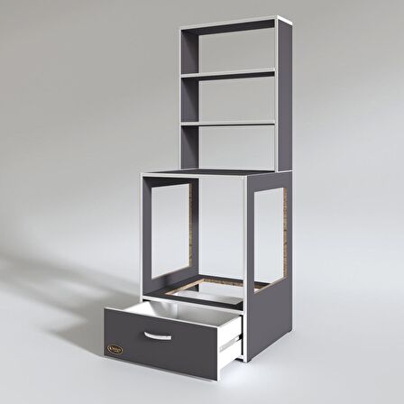 Kenzlife ankastre fırın dolabı gönül gri 165*60*56 mutfak çekmeceli