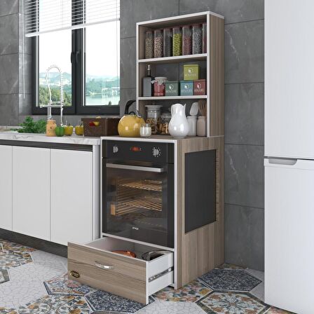 Kenzlife ankastre fırın dolabı gönül crd 165*60*56 mutfak çekmeceli