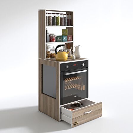 Kenzlife ankastre fırın dolabı gönül crd 165*60*56 mutfak çekmeceli