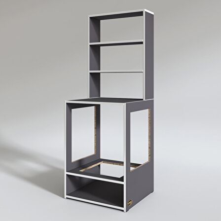 Kenzlife ankastre fırın dolabı ismihan gri 165*60*56 mutfak raflı