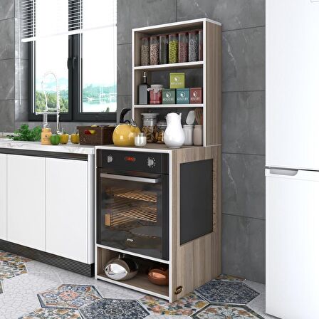 Kenzlife ankastre fırın dolabı ismihan crd 165*60*56 mutfak raflı