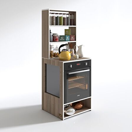 Kenzlife ankastre fırın dolabı ismihan crd 165*60*56 mutfak raflı