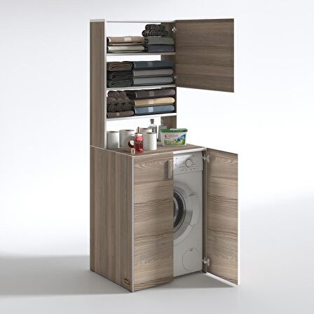 Kenzlife çamaşır makinesi dolabı kasparov crd 180*066*55-20 banyo kapaklı arkalıksız