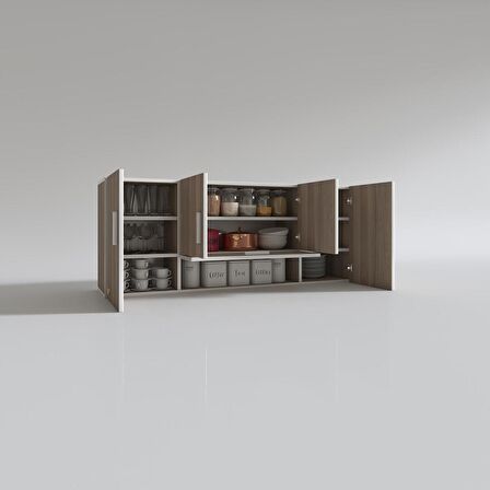 Kenzlife hazır mutfak acus22 crd 060*150*22 mutfak banyo dolabı kapaklı raflı