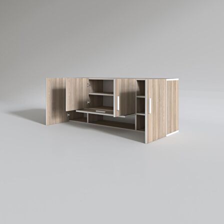 Kenzlife hazır mutfak acus22 crd 060*150*22 mutfak banyo dolabı kapaklı raflı
