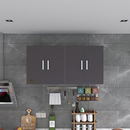 Kenzlife hazır mutfak merta gri 060*120*22 mutfak banyo dolabı kapaklı raflı