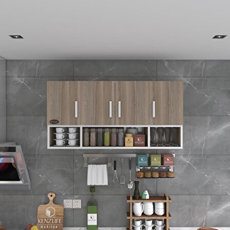 Kenzlife hazır mutfak severus crd 060*120*22 mutfak banyo dolabı kapaklı raflı