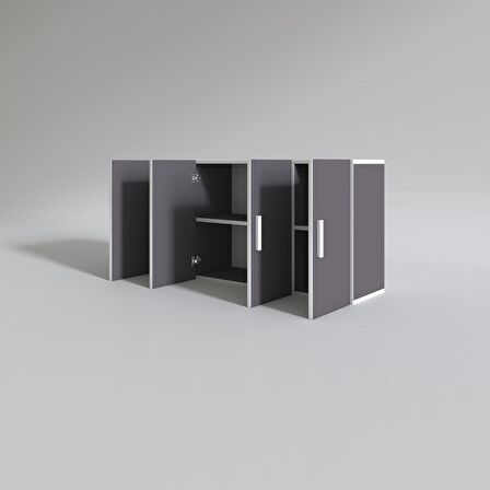 Kenzlife hazır mutfak merlanda gri 060*120*22 mutfak banyo dolabı kapaklı raflı