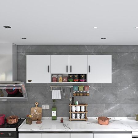 Kenzlife hazır mutfak packey byz 060*180*22 mutfak banyo dolabı kapaklı raflı