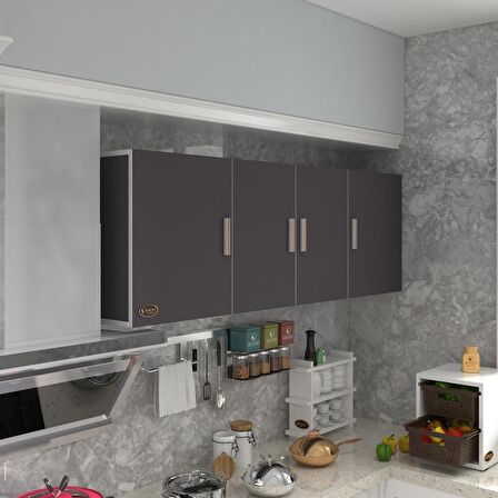 Kenzlife hazır mutfak silvanus gri 060*180*22 mutfak banyo dolabı kapaklı raflı