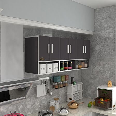 Kenzlife hazır mutfak vice gri 060*180*22 mutfak banyo dolabı kapaklı raflı