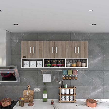 Kenzlife hazır mutfak vice crd 060*180*22 mutfak banyo dolabı kapaklı raflı