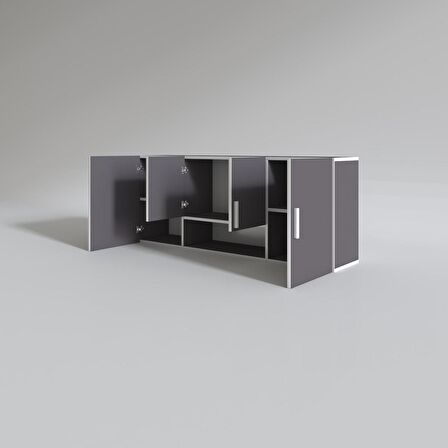 Kenzlife hazır mutfak floro22 gri 060*150*22 mutfak banyo dolabı kapaklı raflı
