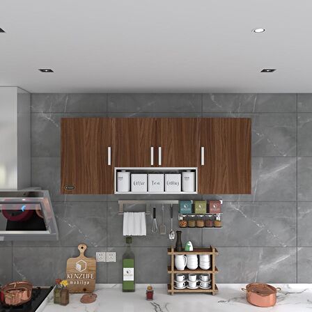 Kenzlife hazır mutfak floro22 cvz 060*150*22 mutfak banyo dolabı kapaklı raflı