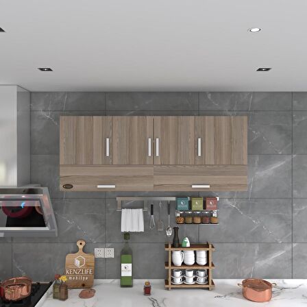 Kenzlife hazır mutfak general crd 060*150*22 mutfak banyo dolabı kapaklı raflı
