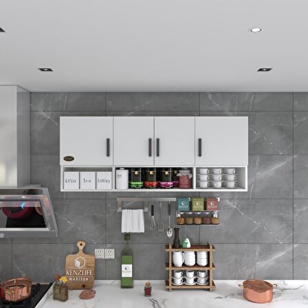Kenzlife hazır mutfak konsta byz 060*150*22 mutfak banyo dolabı kapaklı raflı