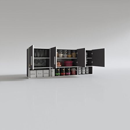 Kenzlife hazır mutfak konsta gri 060*150*22 mutfak banyo dolabı kapaklı raflı
