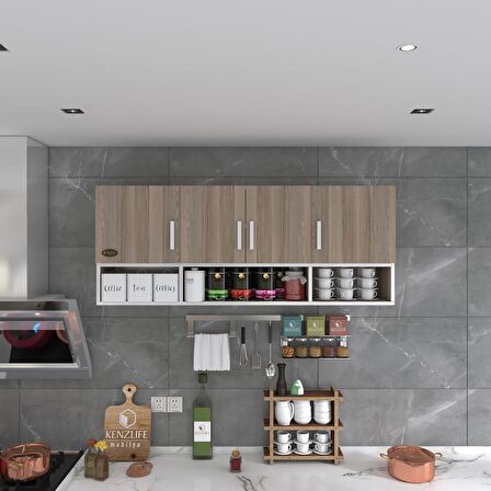 Kenzlife hazır mutfak konsta crd 060*150*22 mutfak banyo dolabı kapaklı raflı
