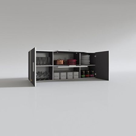 Kenzlife hazır mutfak lucida gri 060*150*22 mutfak banyo dolabı kapaklı raflı