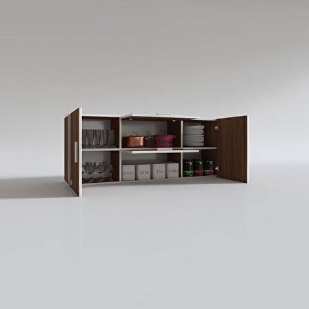 Kenzlife hazır mutfak lucida cvz 060*150*22 mutfak banyo dolabı kapaklı raflı