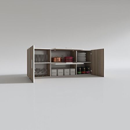 Kenzlife hazır mutfak lucida crd 060*150*22 mutfak banyo dolabı kapaklı raflı