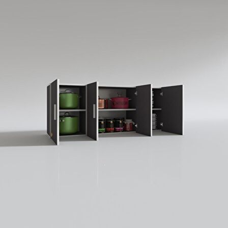 Kenzlife hazır mutfak marina gri 060*150*22 mutfak banyo dolabı kapaklı raflı