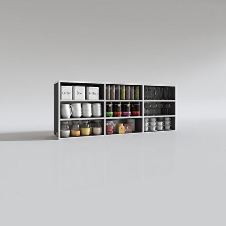 Kenzlife hazır mutfak orela gri 060*150*22 mutfak banyo dolabı kapaksız raflı