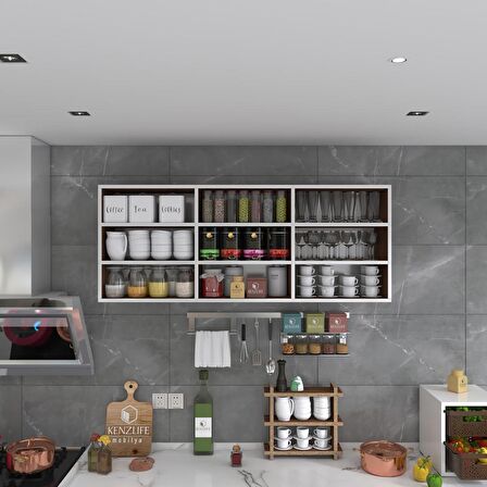 Kenzlife hazır mutfak orela cvz 060*150*22 mutfak banyo dolabı kapaksız raflı
