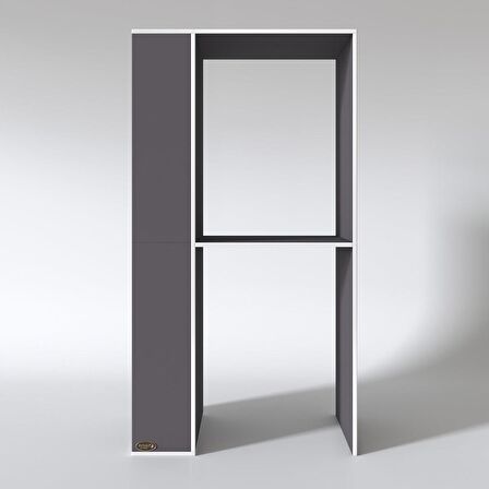 Kenzlife çamaşır-kurutma makinesi dolabı demyan sol gri 180*090*60 banyo kapaksız arkalıksız