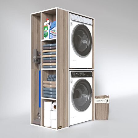 Kenzlife çamaşır-kurutma makinesi dolabı demyan sol crd 180*090*60 banyo kapaksız arkalıksız