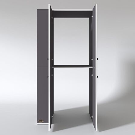 Kenzlife çamaşır-kurutma makinesi dolabı kapaklı fedyenka sol gri 180*090*60 banyo arkalıksız