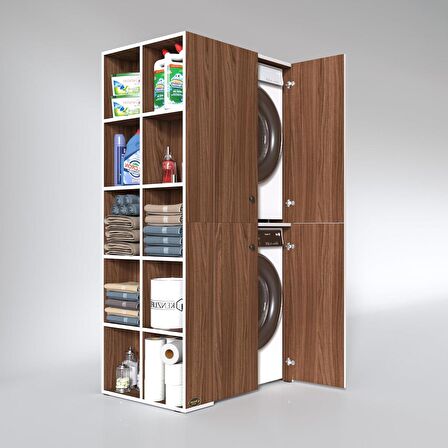 Kenzlife çamaşır-kurutma makinesi dolabı kapaklı fedyenka sol cvz 180*090*60 banyo arkalıksız